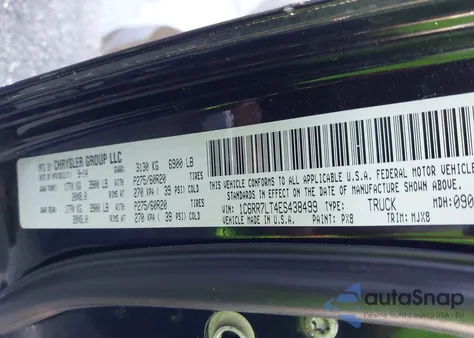 2014 Ram 1500 Slt из США, поврежденный, VIN 1C6RR7LT4ES438499